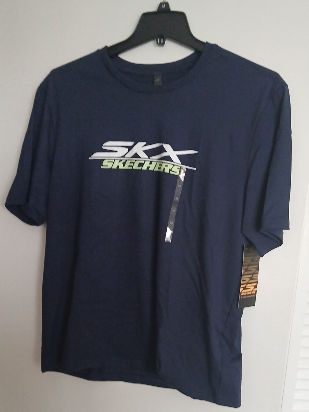 Skechers Men’s Navy SKX Graphic Crew Tee with Lime Accent